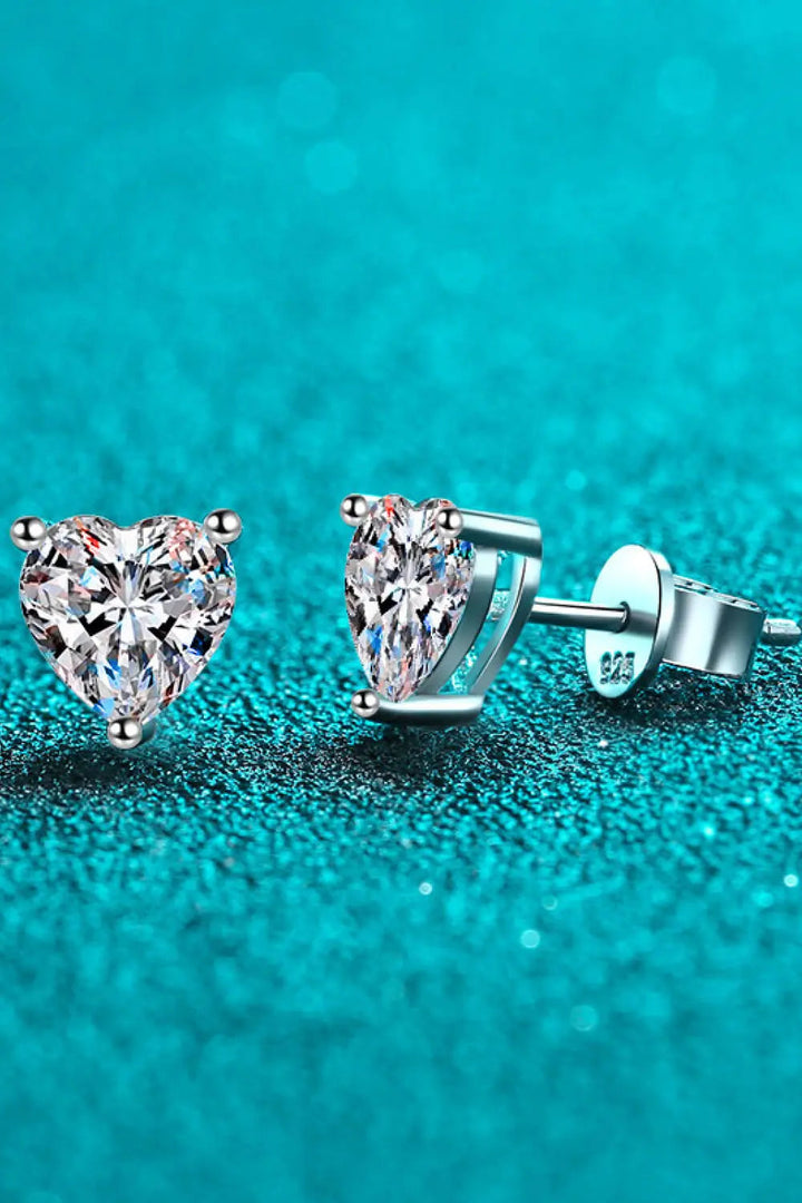 2 Carat Moissanite Heart-Shaped Stud Earrings LOVCIA