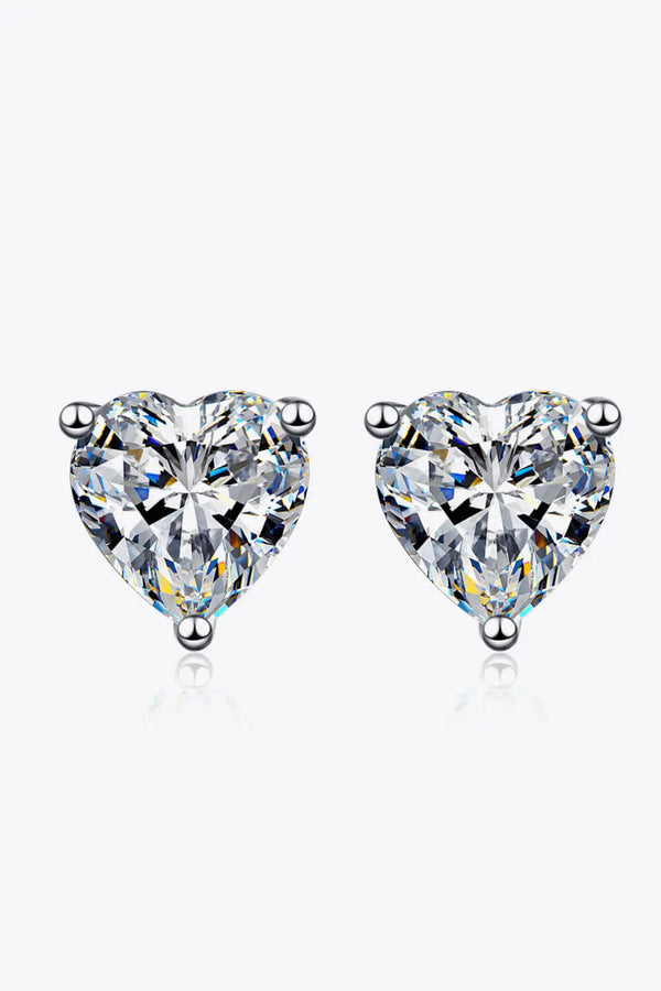 2 Carat Moissanite Heart-Shaped Stud Earrings LOVCIA