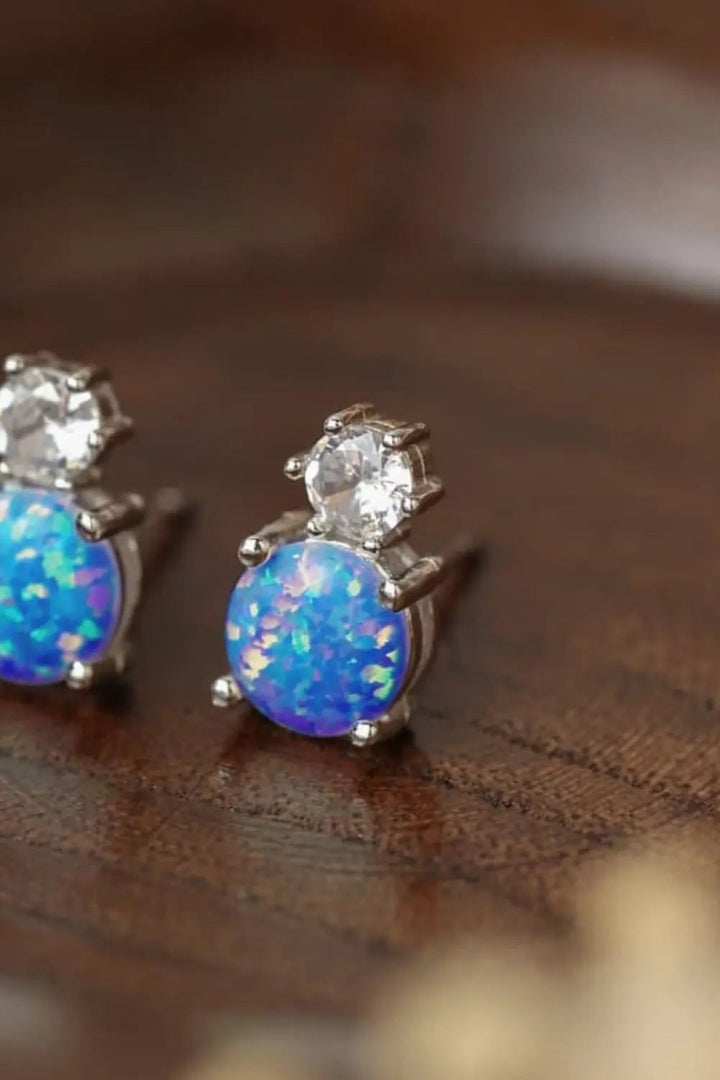 4-Prong Opal Stud Earrings LOVCIA