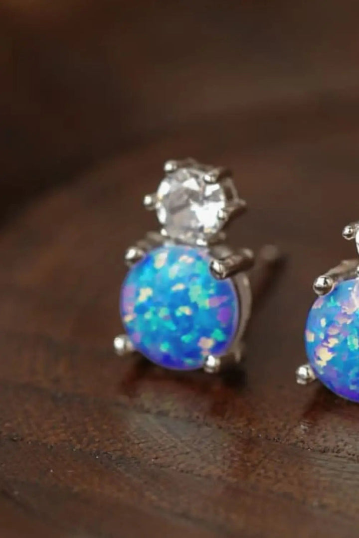 4-Prong Opal Stud Earrings LOVCIA