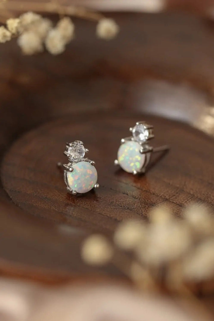 4-Prong Opal Stud Earrings LOVCIA