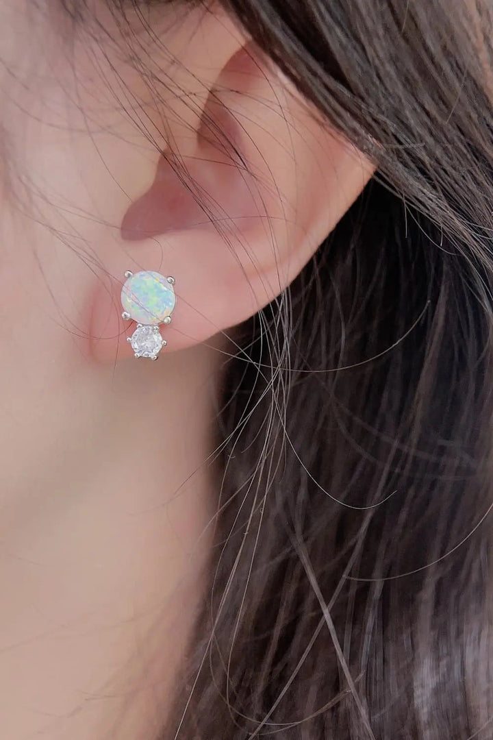 4-Prong Opal Stud Earrings LOVCIA