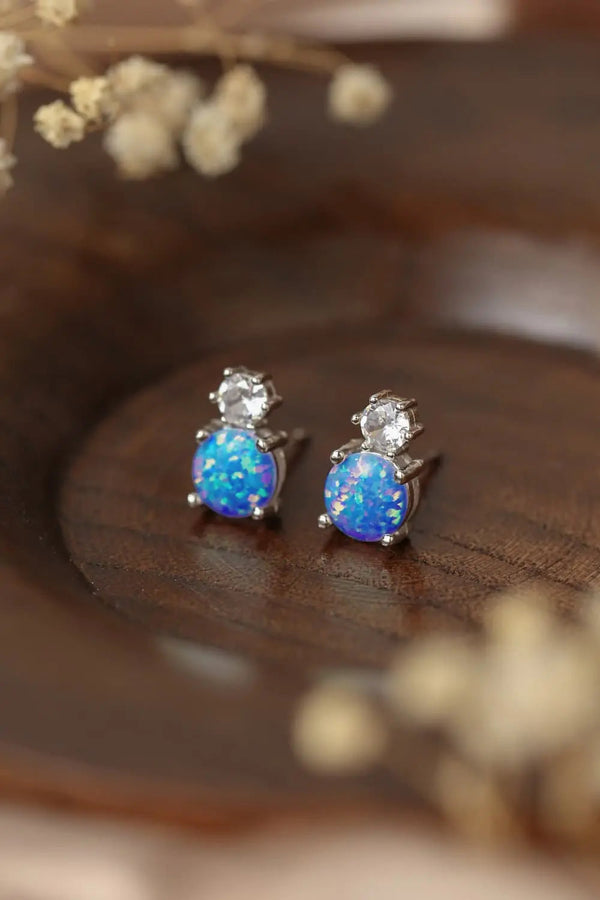 4-Prong Opal Stud Earrings LOVCIA