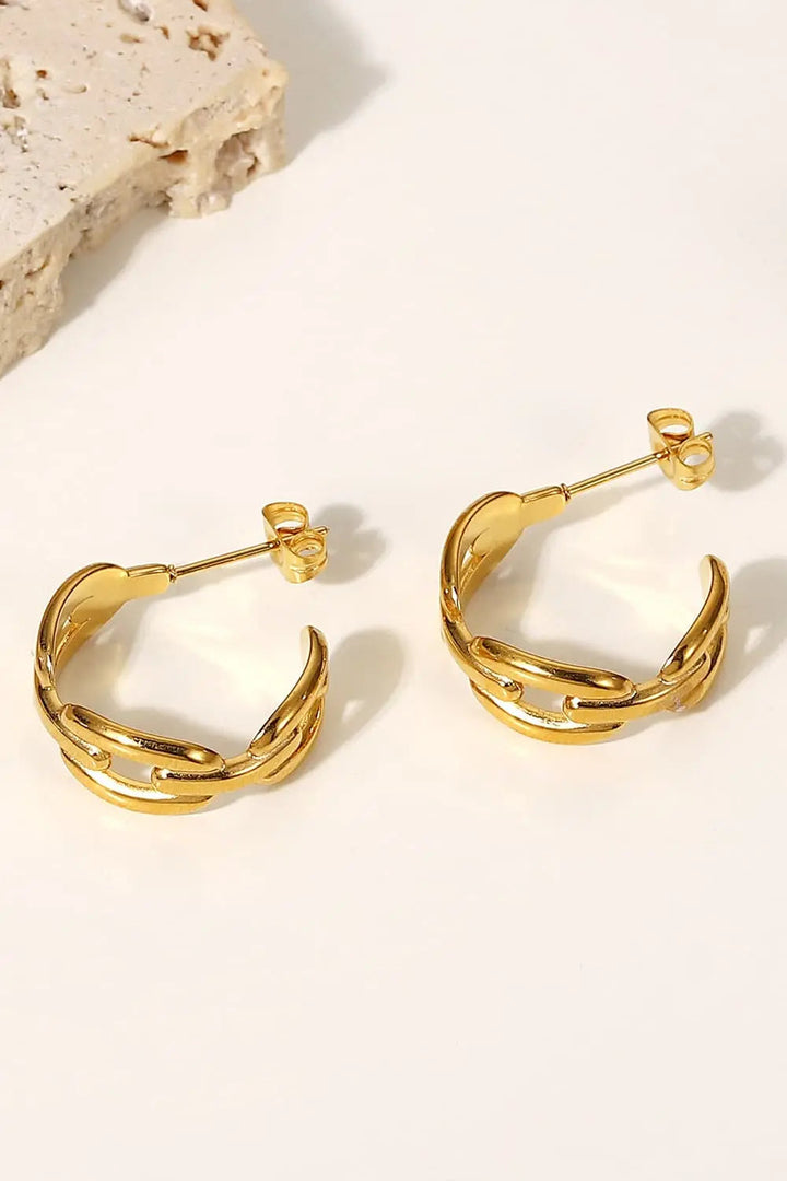 Stainless Steel C-Hoop Earrings LOVCIA