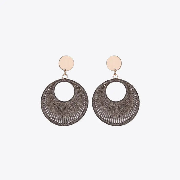 Cotton Cord Geometric Drop Earrings LOVCIA