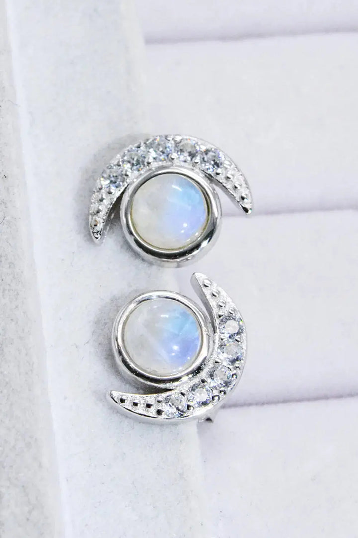 LOVCIA 925 Sterling Silver Moonstone Stud Earrings