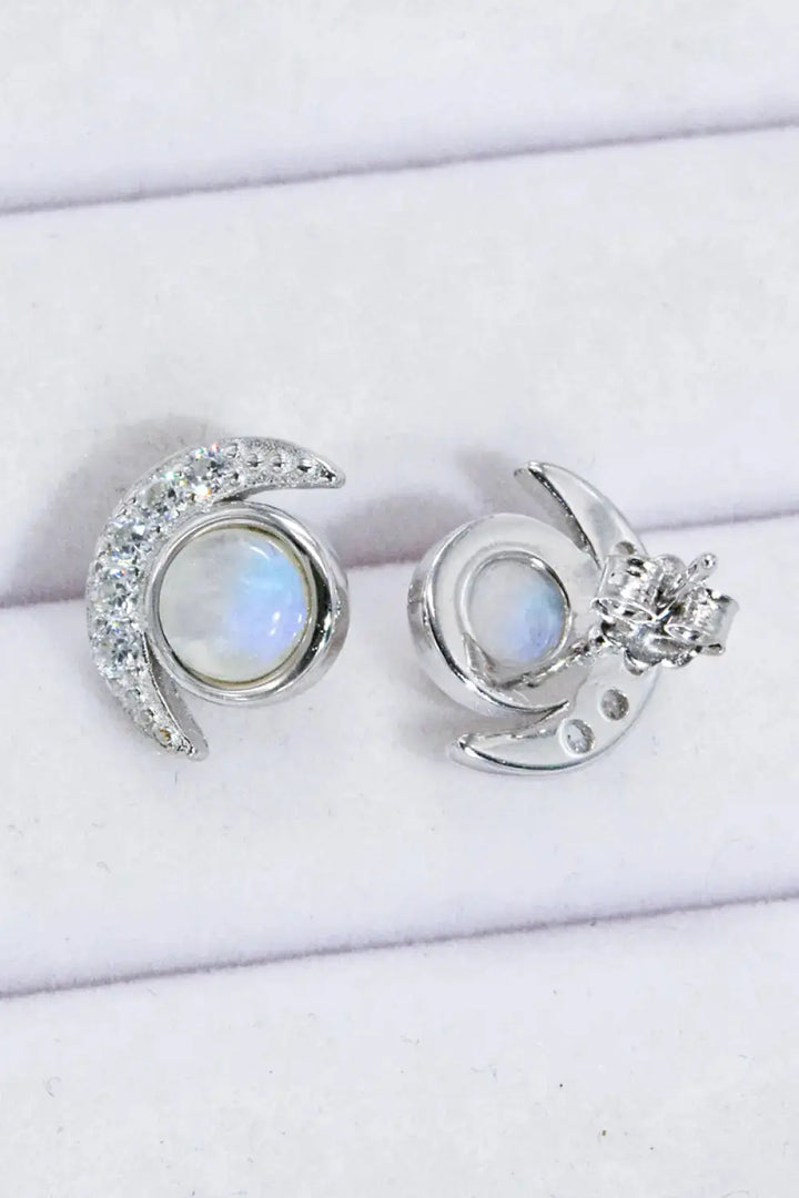 LOVCIA 925 Sterling Silver Moonstone Stud Earrings