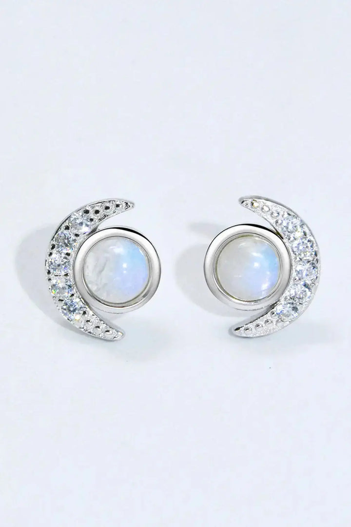 LOVCIA 925 Sterling Silver Moonstone Stud Earrings