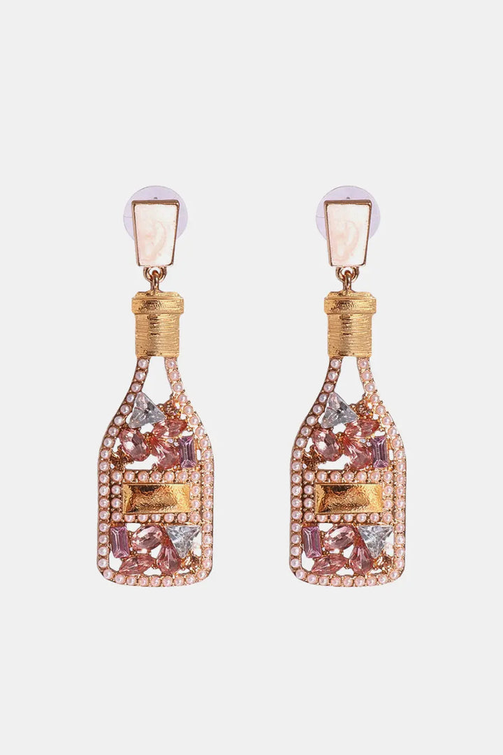 Wine Shape Zinc Alloy Acrylic Dangle Earrings LOVCIA