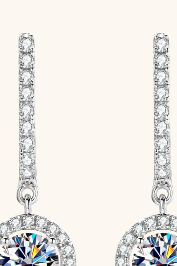 2 Carat Moissanite 925 Sterling Silver Drop Earrings LOVCIA