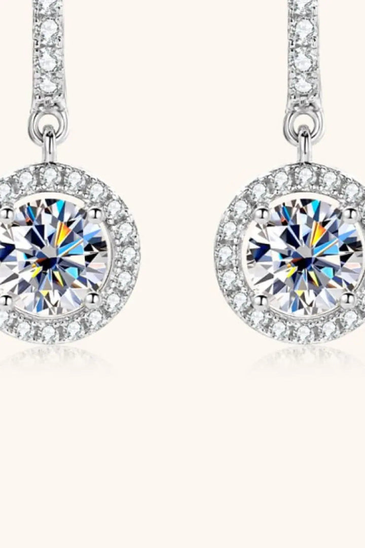 2 Carat Moissanite 925 Sterling Silver Drop Earrings LOVCIA