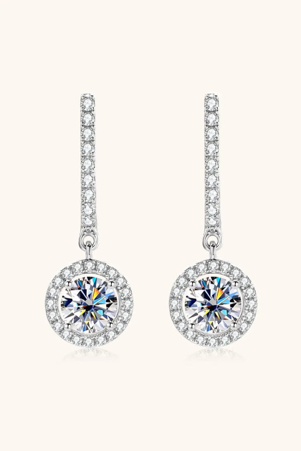 2 Carat Moissanite 925 Sterling Silver Drop Earrings LOVCIA