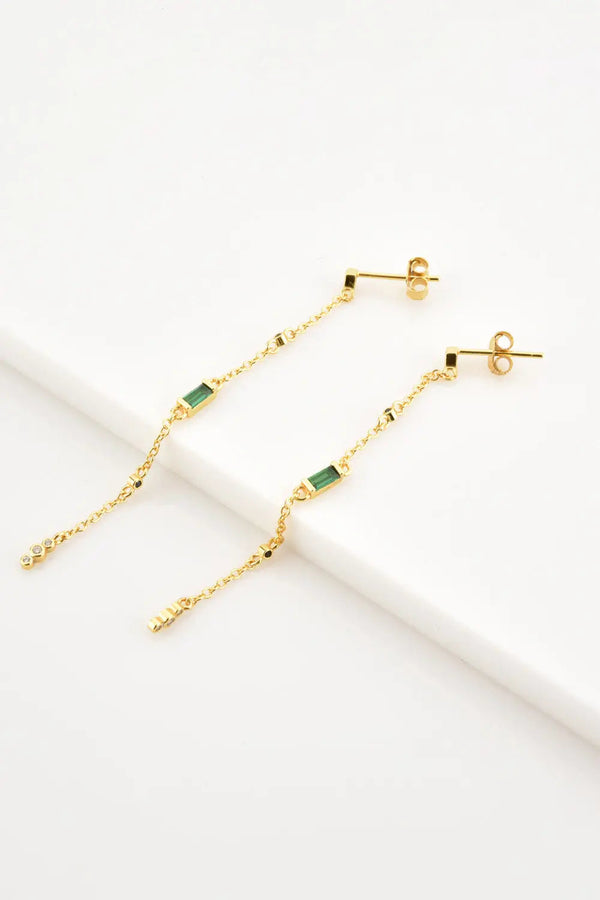 Inlaid Zircon 18K Gold-Plated Earrings LOVCIA