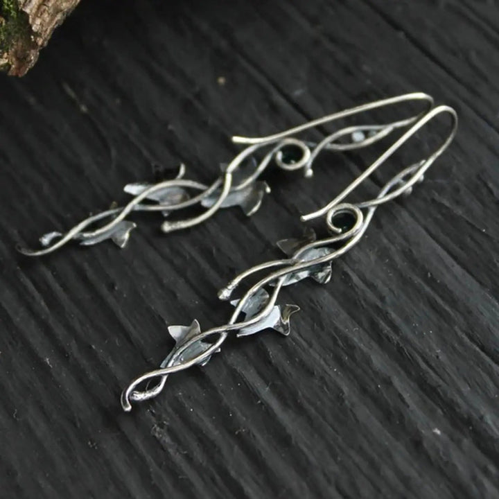 Ivy Leaf Alloy Dangle Earrings LOVCIA