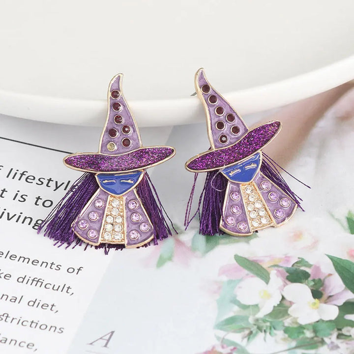 Witch Rhinestone Alloy Earrings LOVCIA