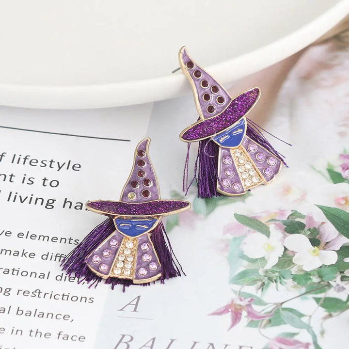 Witch Rhinestone Alloy Earrings LOVCIA