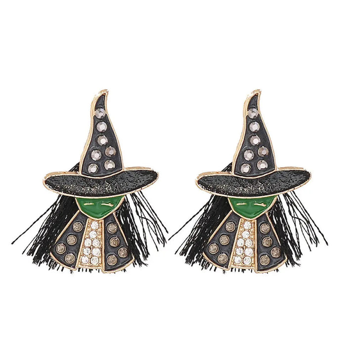 Witch Rhinestone Alloy Earrings LOVCIA