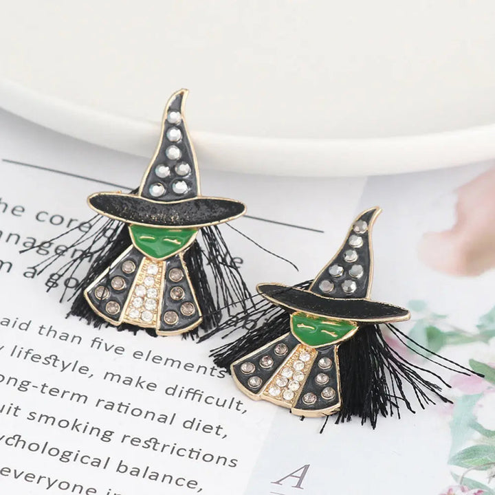 Witch Rhinestone Alloy Earrings LOVCIA