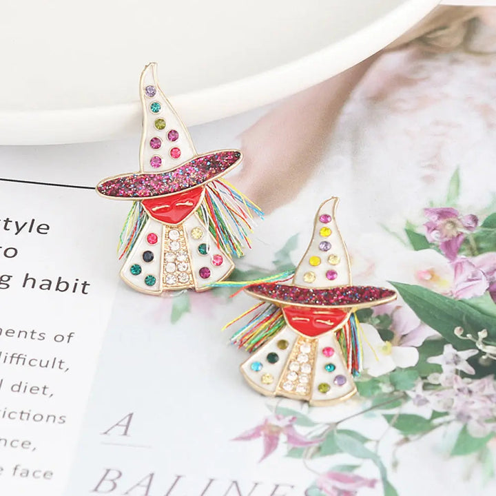 Witch Rhinestone Alloy Earrings LOVCIA