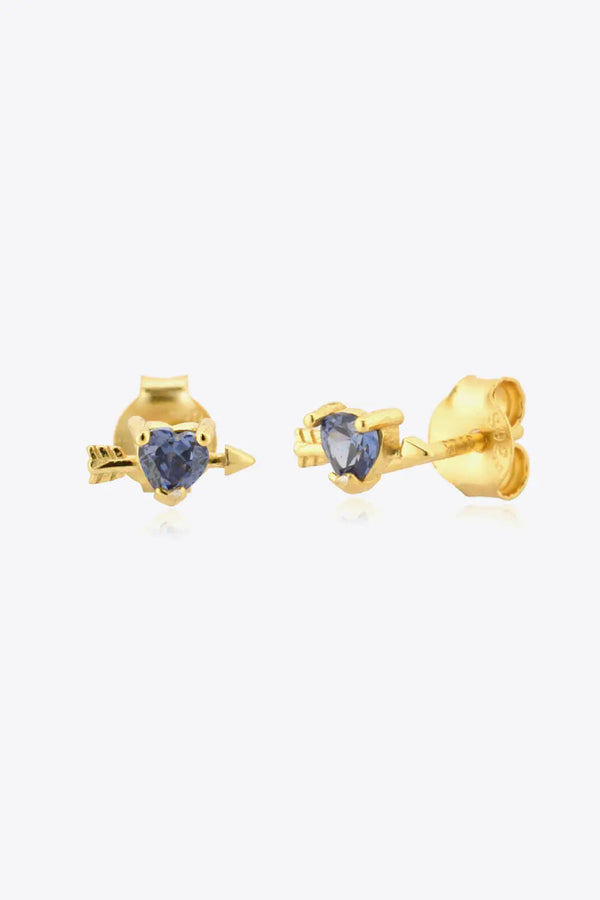 Tanzanite Heart Stud Earrings LOVCIA