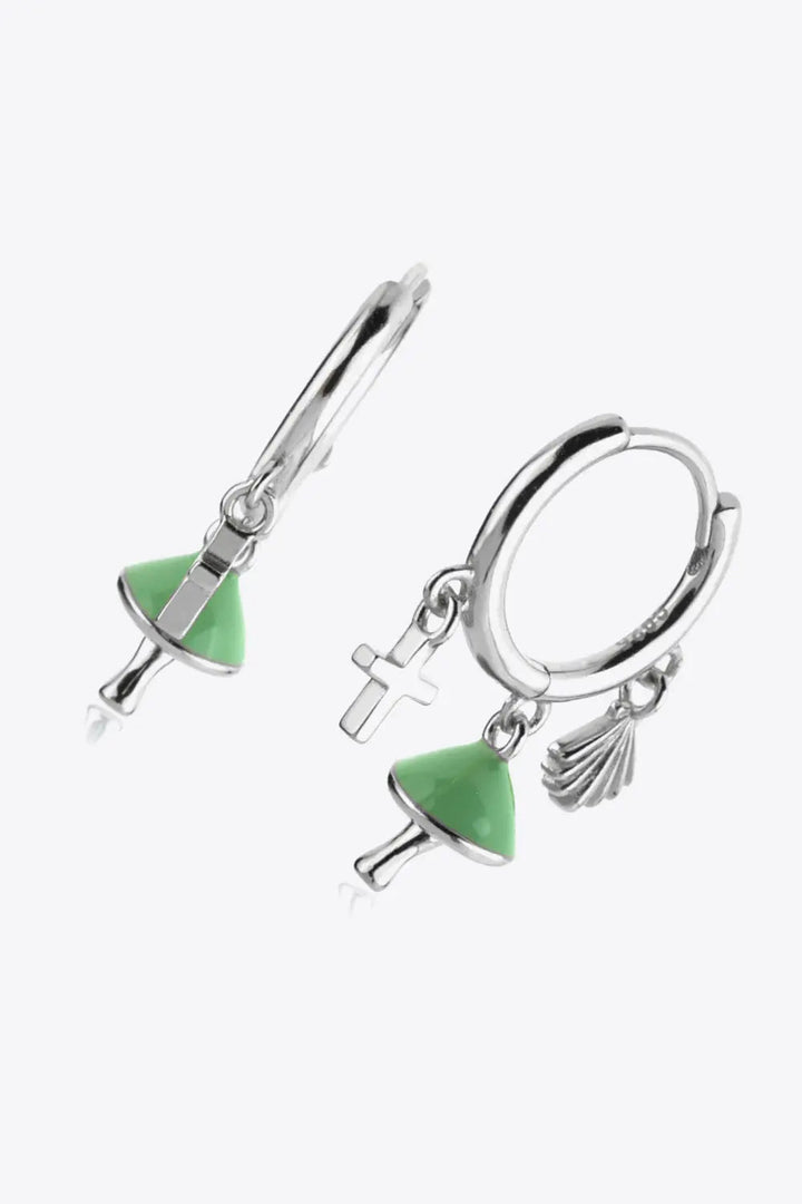 925 Sterling Silver Multi-Charm Drop Earrings LOVCIA