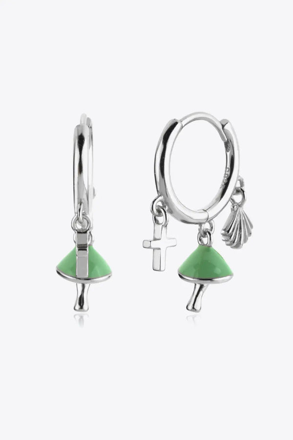 925 Sterling Silver Multi-Charm Drop Earrings LOVCIA