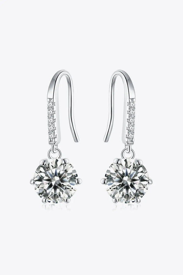 LOVCIA 6-Prong Moissanite Drop Earrings