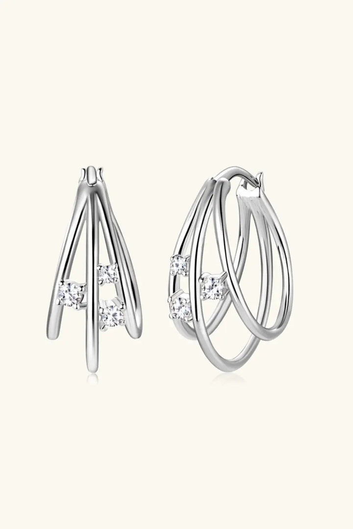 Moissanite 925 Sterling Silver Layered Earrings LOVCIA