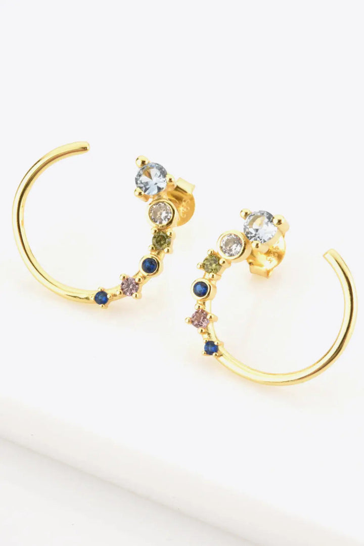 18K Gold-Plated 925 Sterling Silver C-Hoop Earrings LOVCIA