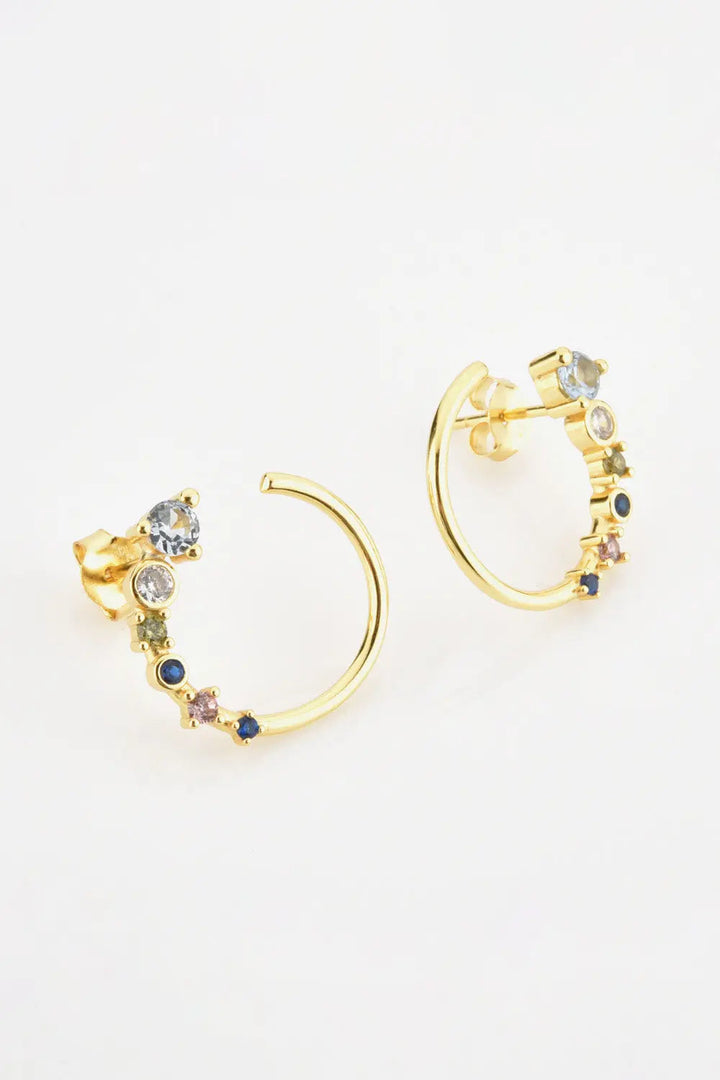 18K Gold-Plated 925 Sterling Silver C-Hoop Earrings LOVCIA