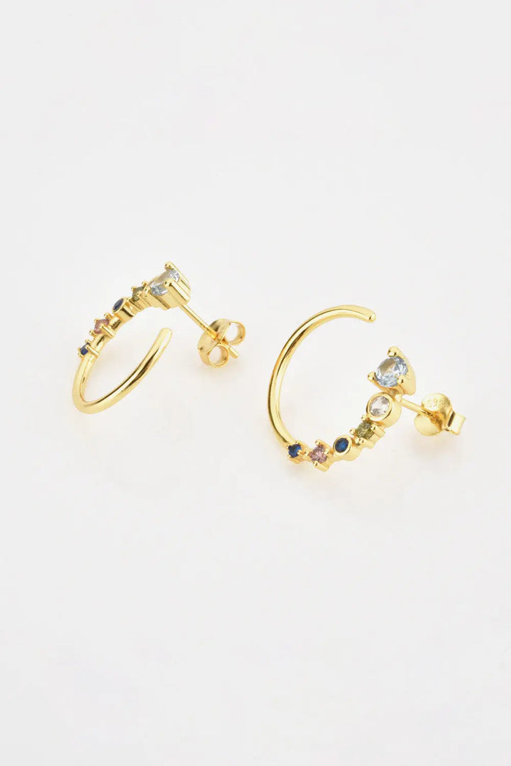 18K Gold-Plated 925 Sterling Silver C-Hoop Earrings LOVCIA