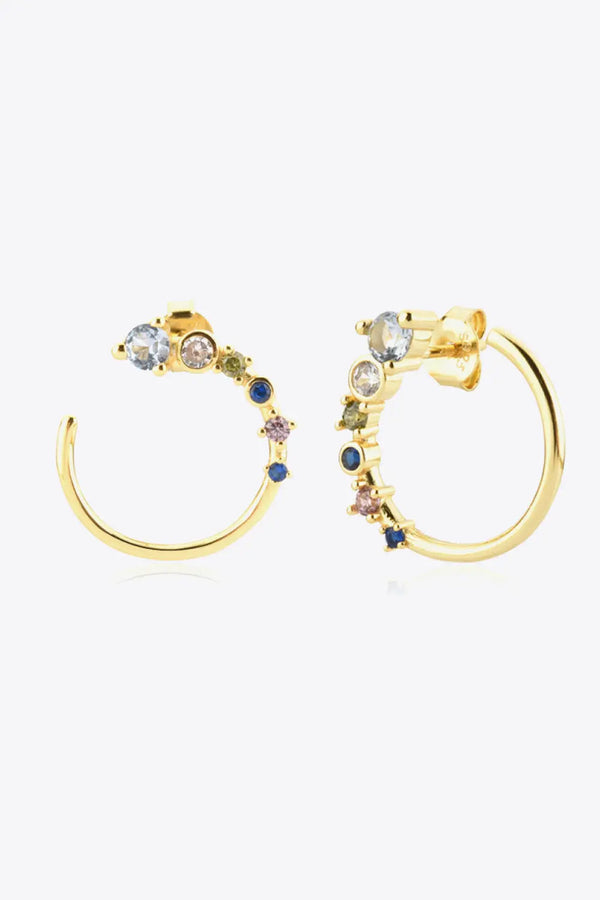 18K Gold-Plated 925 Sterling Silver C-Hoop Earrings LOVCIA