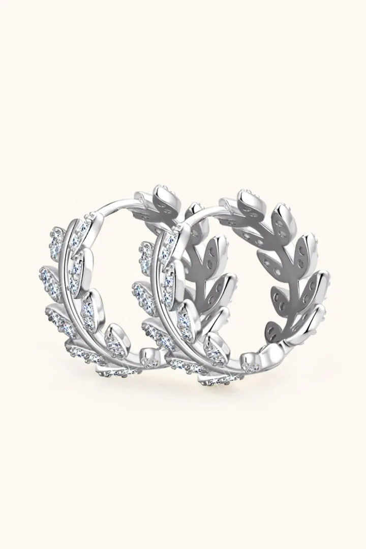 Moissanite Leaf 925 Sterling Silver Earrings LOVCIA