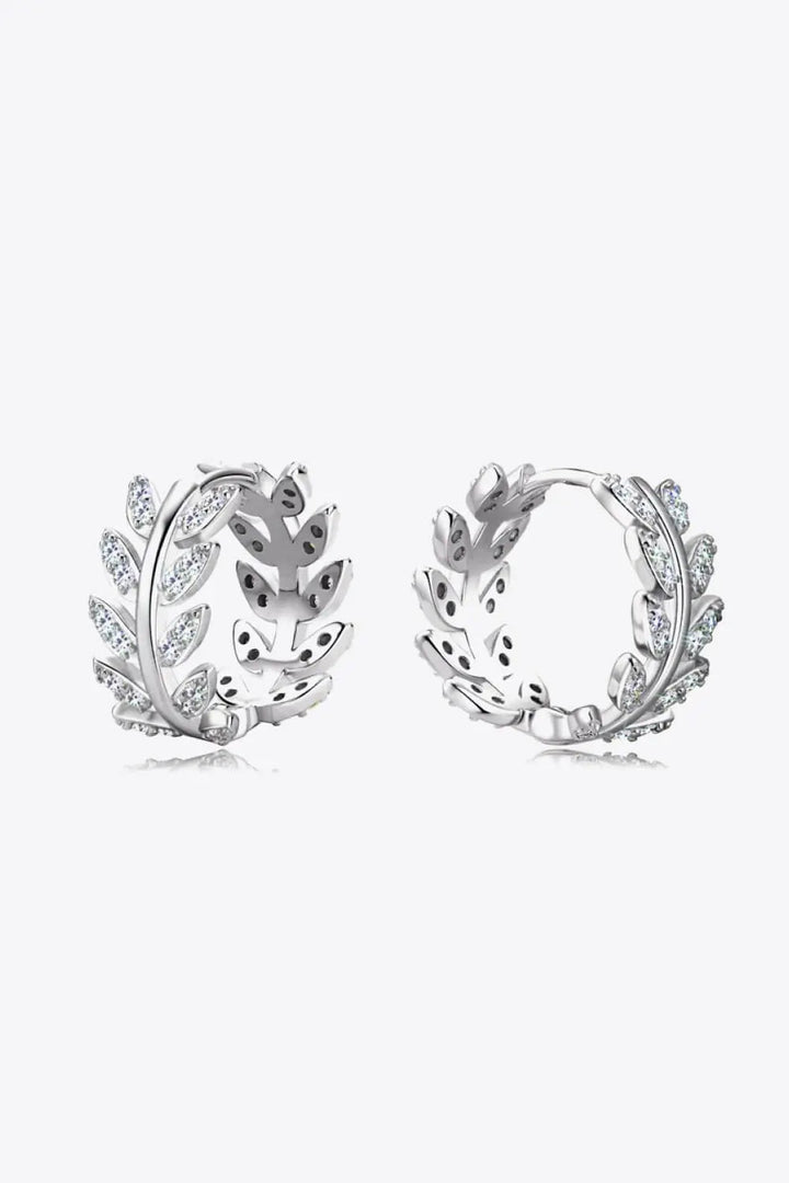 Moissanite Leaf 925 Sterling Silver Earrings LOVCIA