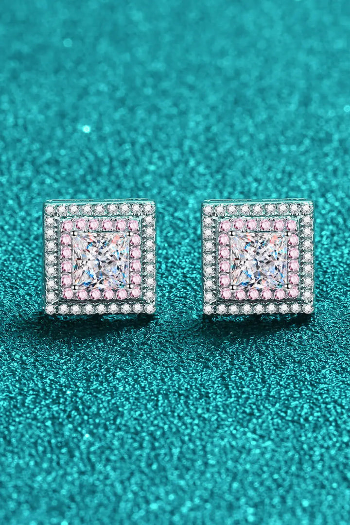 Moissanite Square Stud Earrings LOVCIA