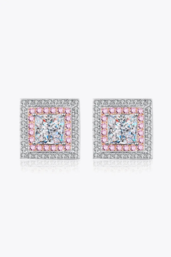 Moissanite Square Stud Earrings LOVCIA