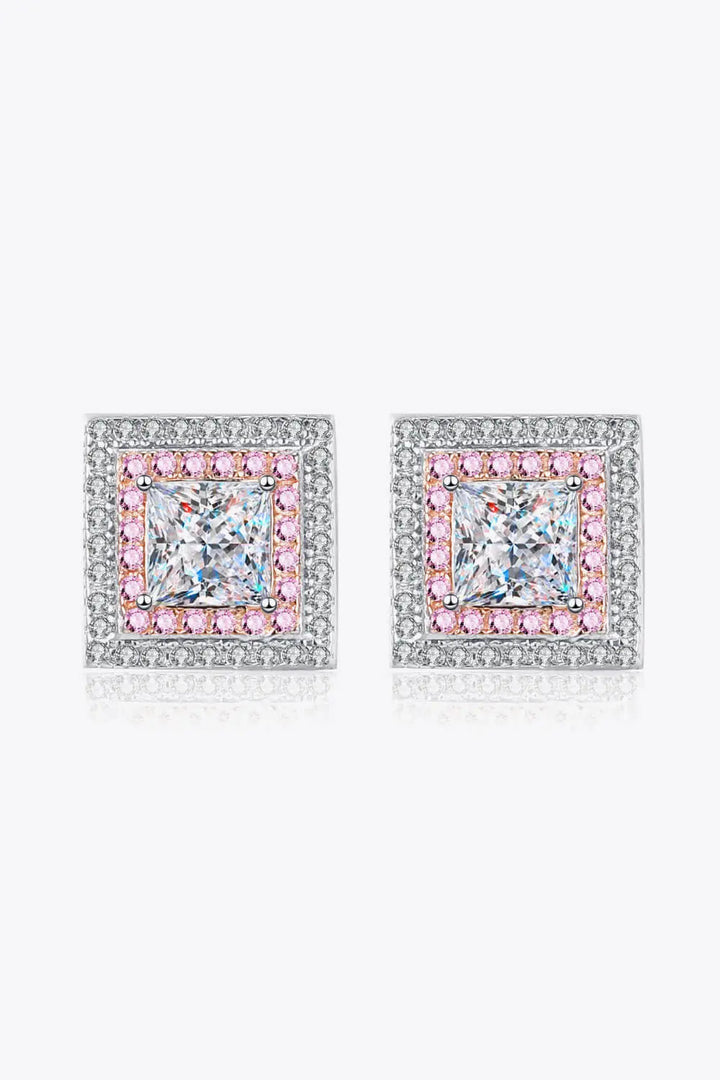 Moissanite Square Stud Earrings LOVCIA