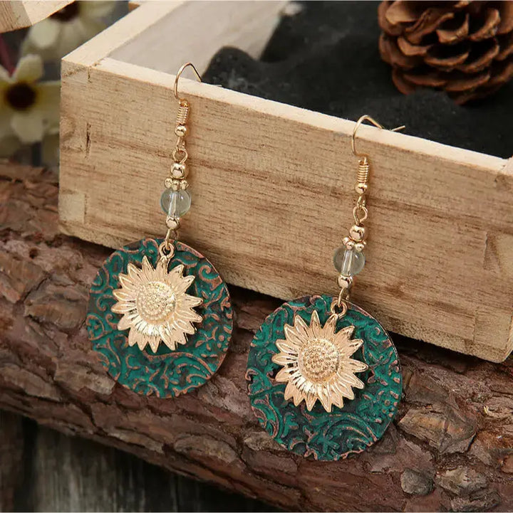 LOVCIA Sunflower Alloy Drop Earrings