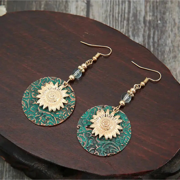 LOVCIA Sunflower Alloy Drop Earrings