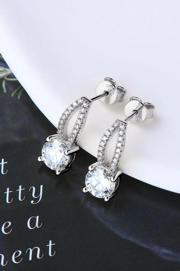 1 Carat Moissanite 925 Sterling Silver Earrings LOVCIA