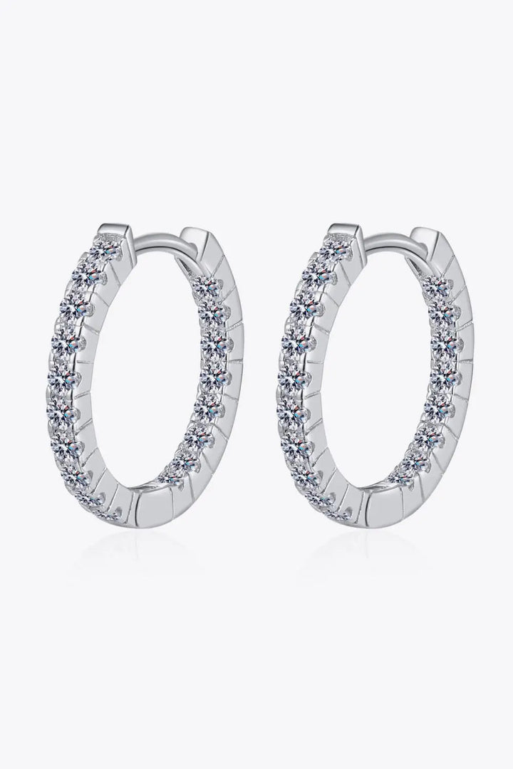 LOVCIA Moissanite 925 Sterling Silver Huggie Earrings