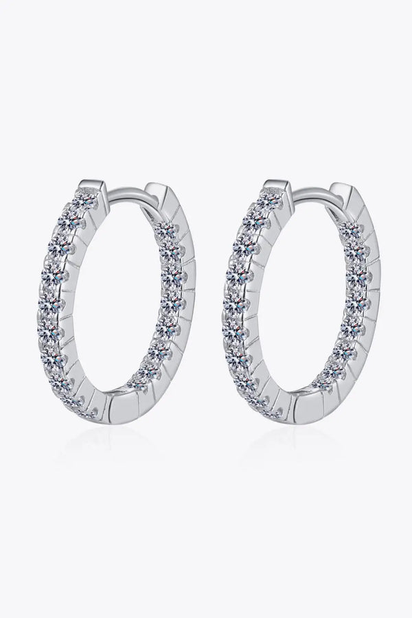 Moissanite 925 Sterling Silver Huggie Earrings LOVCIA