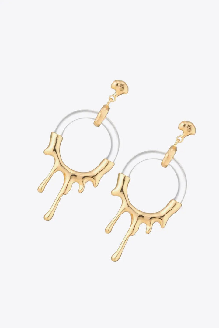 Zinc Alloy and Resin Drop Earrings LOVCIA