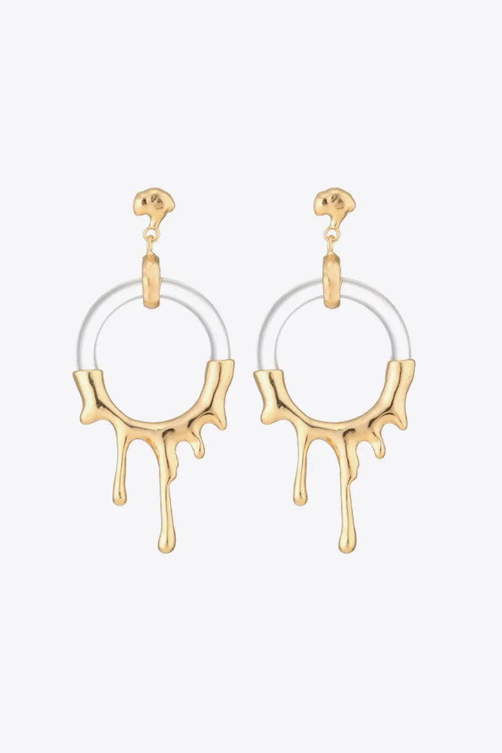 Zinc Alloy and Resin Drop Earrings LOVCIA