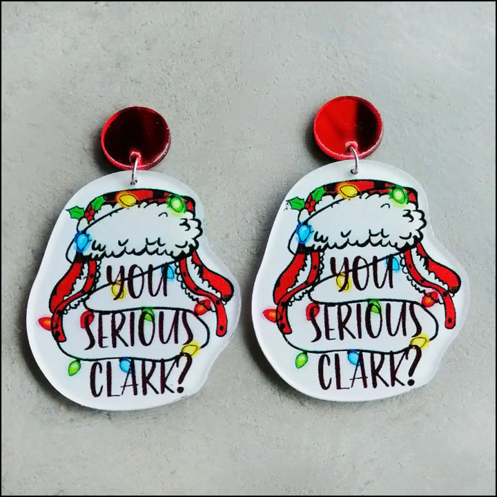 Christmas Themed Acrylic Dangle Earrings LOVCIA