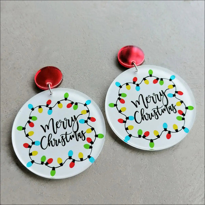 Christmas Themed Acrylic Dangle Earrings LOVCIA