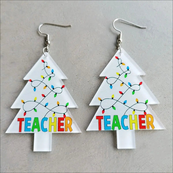 Christmas Themed Acrylic Dangle Earrings LOVCIA