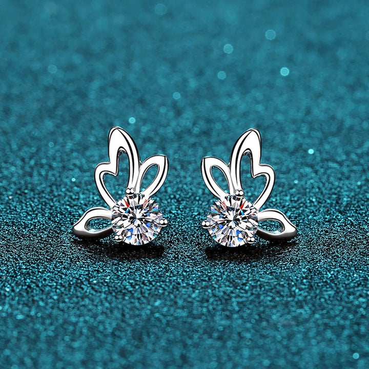 1 Carat Moissanite Butterfly Shape Earrings LOVCIA