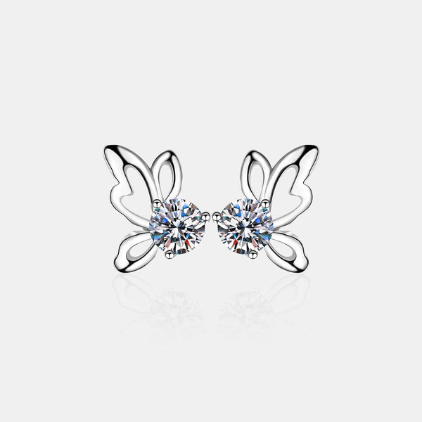 LOVCIA 1 Carat Moissanite Butterfly Shape Earrings