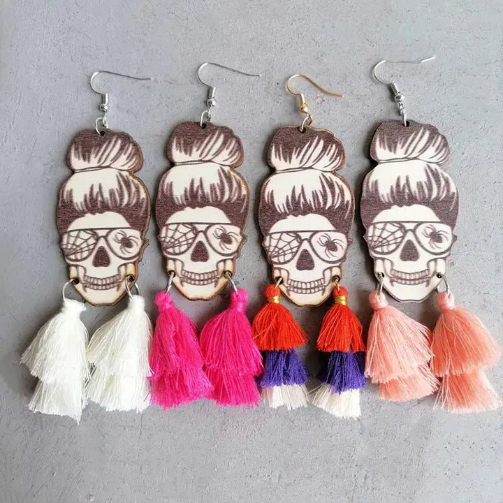 LOVCIA Spider Grandma Tassel Detail Dangle Earrings